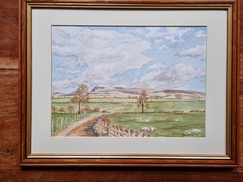 Ingleborough West Yorkshire by Valerie Dean Original Watercolour painting - Picture 2 of 7
