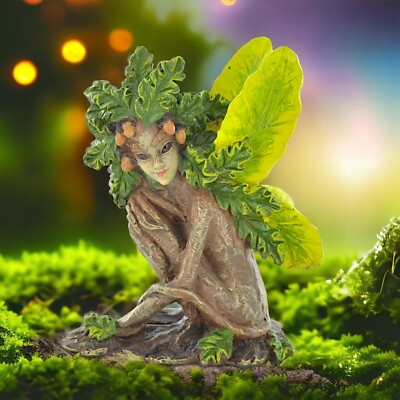 Wald Sprite Ornament grüne Flügel Fantasy Figur Fee mystische Statue Pixie
