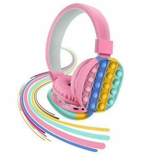 Kids Fidget Bluetooth Wireless Headphones Popular Cool Pop It Poppet Bubble - Picture 8 of 8
