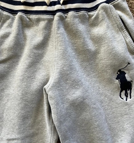 Boys Polo Ralph Lauren Big Pony Jogger SweatPants Gray & Navy Size M 10-12 - Picture 3 of 4