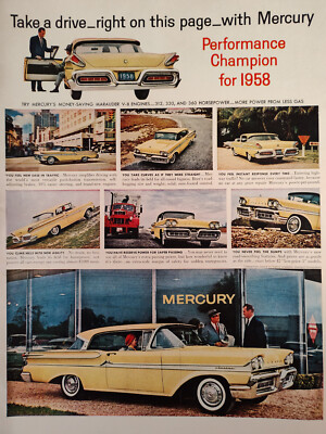 #ad #ad 1958 LIFE Ad Advertisement MERCURY Performance Champion for 1958 $8.04