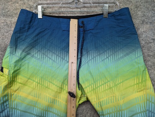 Billabong Boardshorts Mens 34 Blue Yellow Striped Recycler Fluid Pro Swim Shorts - Picture 5 of 13