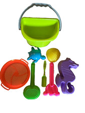 8 PCs Sand Sandbeach Kids Beach Toys Castle Bucket Rake Water Tools G6