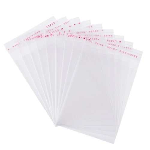 1000 Stck. durchsichtige OPP Zellophanbeutel Top Seal selbstklebend Geschenk Schmuck Verpackung - Bild 1 von 10