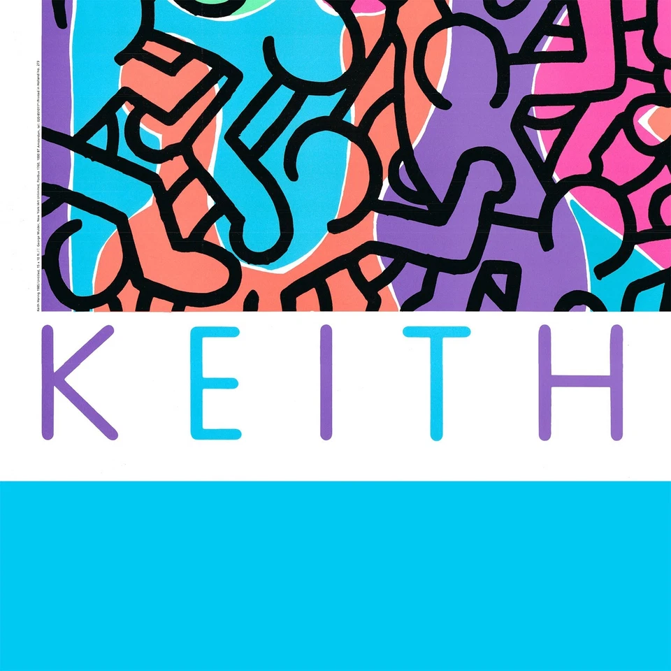 Cartel serigrafía litografía arte vintage sin título Keith Haring 1985 años 90 Foto 4 de 4