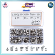 60Pcs Metric Grease Fittings Kit,Straight and Angled Zerk Kit, M6 M8...