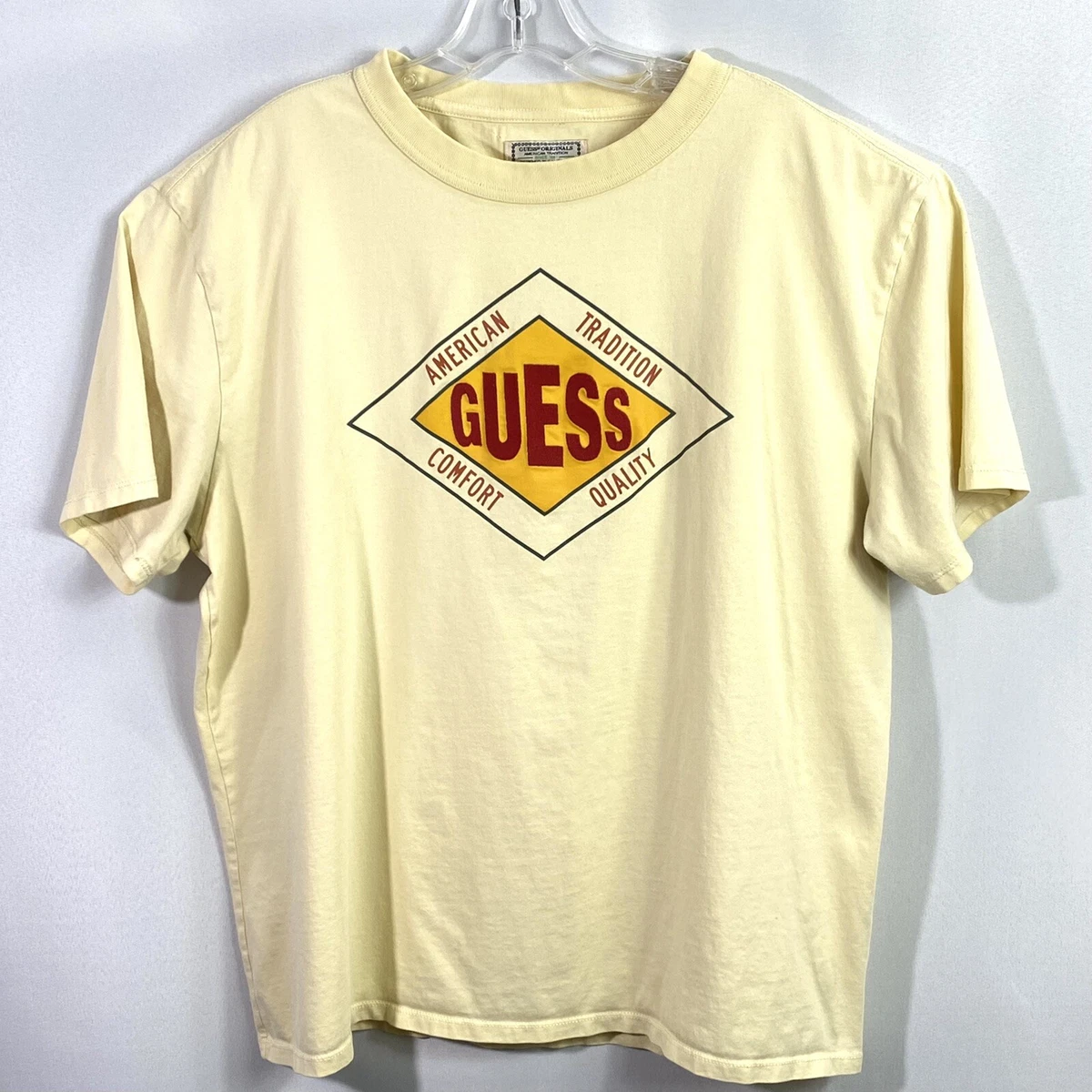 Yellow guess sale shirt