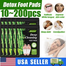 Bamboo Detox Foot Patches Pads Body Toxins Feet Deep Cleansing Natural Herbal