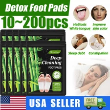 Bamboo Detox Foot Patches Pads Body Toxins Feet Deep Cleansing Natural Herbal