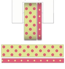 2 Rolls Pink & Green Polkadots   Washi Tape Decorative Planner Supply Crafts