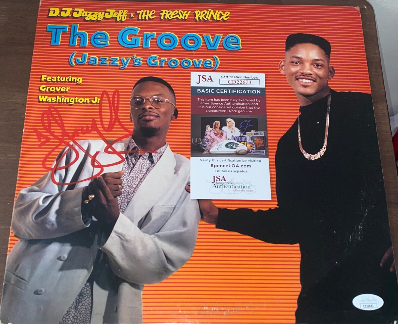DJ Jazzy Jeff Signed The Groove (Jazzy's Groove) Vinyl Record 12" Will Smith JSA 