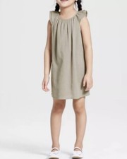 Victoria Beckham Target Gray Cap Sleeve Glitter Dot Peasant Dress Size 3T