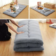 Foldable Japanese Floor Mattress Twin/Full/Queen Roll Up Mattress Sleeping Pad 