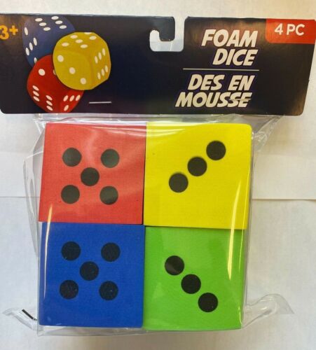 1 pack of 4 foam dice teacher supply 2" math Montessori homeschool - Picture 1 of 1