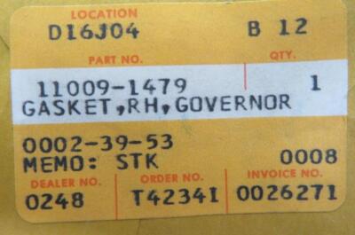 NOS Kawasaki KX125 GASKET,RH,GOVERNOR 1985-1987 # 11009-1479