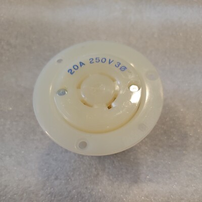 Hubbell 2426 Flanged L15-20R connector twist lock 20A 4 wire 3ph 250V