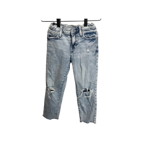Gap Girls' Size 6 Girlfriend Jeans Distressed Light Wash Relaxed Fit 90's