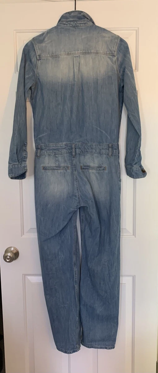 Abercrombie Fitch Denim Jumpsuit One Piece Long Sleeve Size