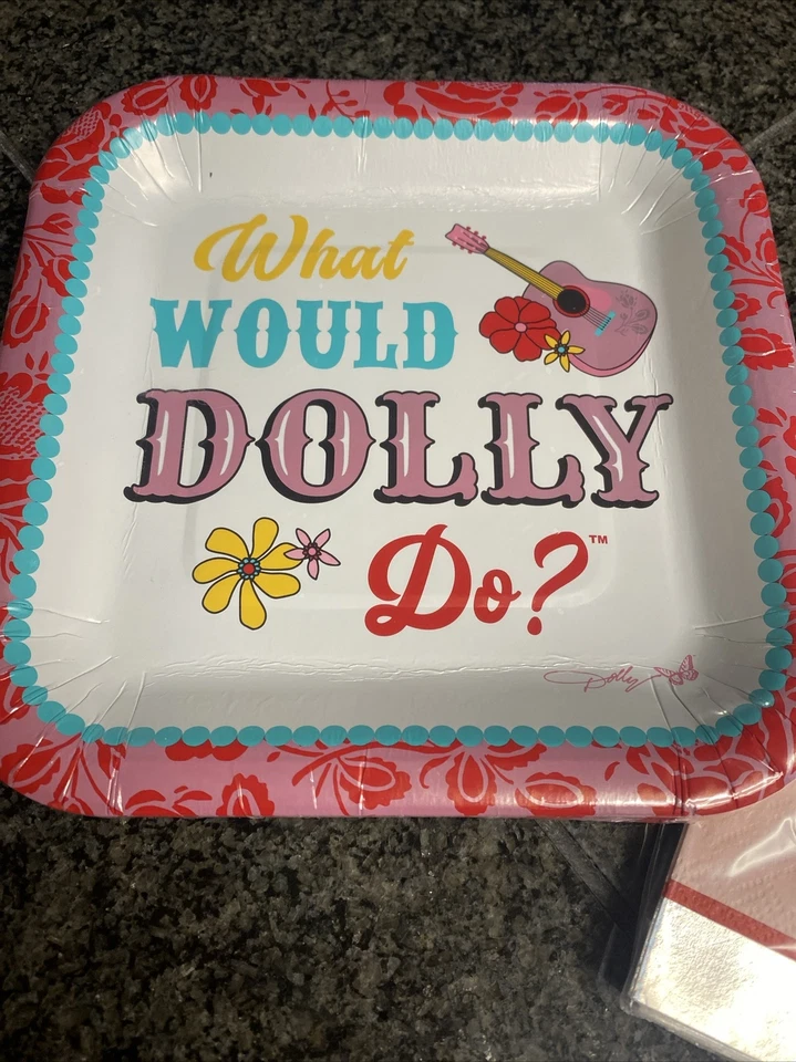 Y'All Need Dolly Parton Música Country "WWDD" Aperitivo Fiesta Platos y Servilletas Foto 3 de 4