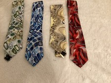 JERRY GARCIA Silk TIES, LOT OF 4
