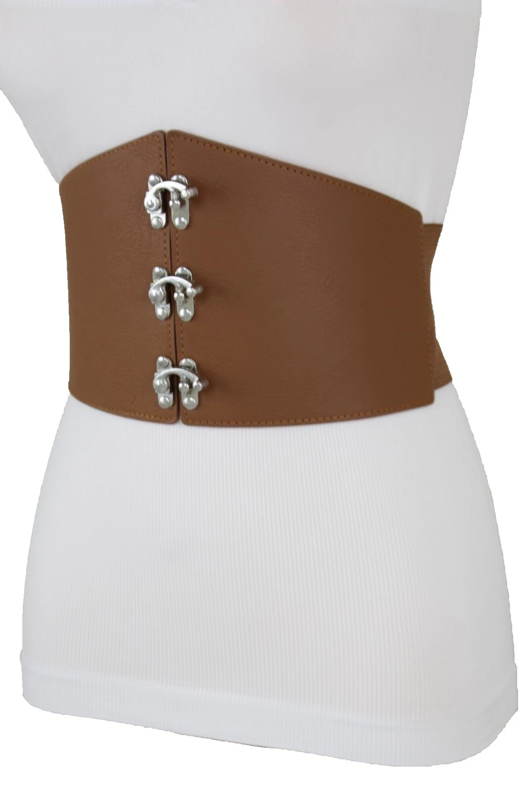 Cinto espartilho marrom sólido Cintos para mulheres