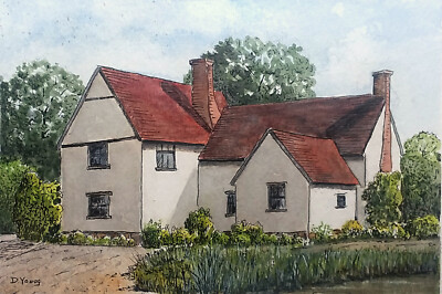 Orig. Line & Wash Painting -  'Willy Lott's Cottage' -  by PA artist David Young
