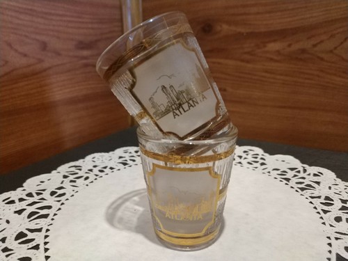 2 NEW "ATLANTA" CULVER© SHOT GLASSES MADE IN THE USA W/22 K GOLD - Picture 8 of 10