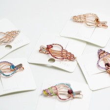 Cute Girl Rose Gold Crystal Conch Shell Hair Clips Pin Barrette  Sea Collection
