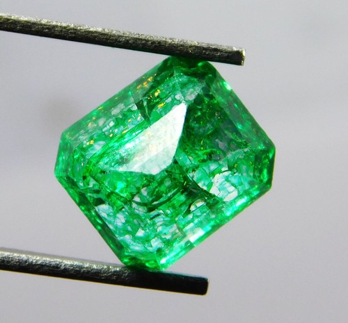 Natural 4.65 Ct Emerald Cut Colombian Green Emerald Loose Gemstone Certified - Picture 6 of 6