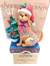 Jim Shore "Tails Wag For Christmas" PUPPY Dog Santa Hat Tree 2012
