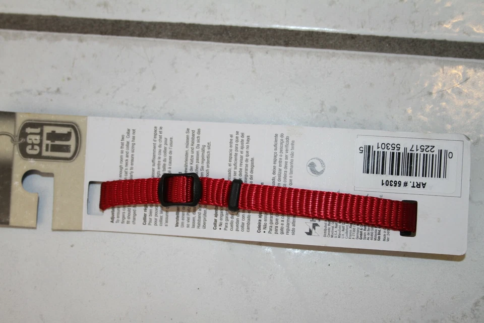 Cat It Cat Collar Adjustable w/ bell 8-13" Red, Breakaway - Image 4 of 4