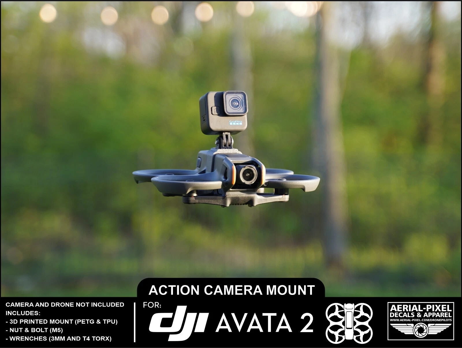 DJI Avata 2 GoPro Action Camera Mount 3D Printed PETG and TPU! | eBay