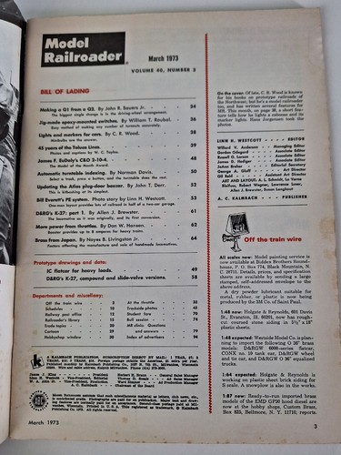 Model Railroader Magazine March 1973 - Picture 2 of 2