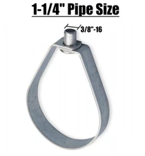 1-1/4" Pipe Size Swivel Loop Hanger Fig 200 Style Adjustable Band Hanger 3/8"-16