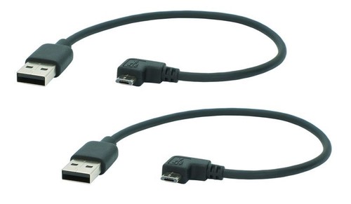 2x 0,2m Premium High Speed Micro USB 2.0 Cavo di Carica Dati m.90 ° Angolo #2x