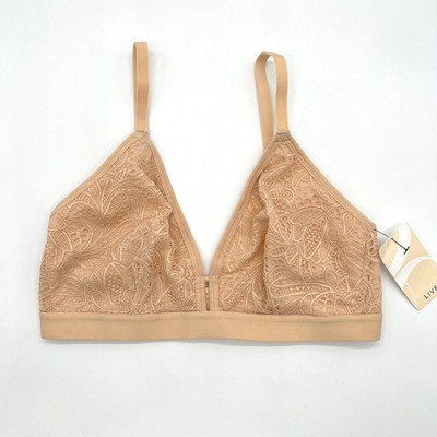 LIVELY The Palm Lace Busty Bralette Women Size 2 Toasted Almond Triangle Bra NEW