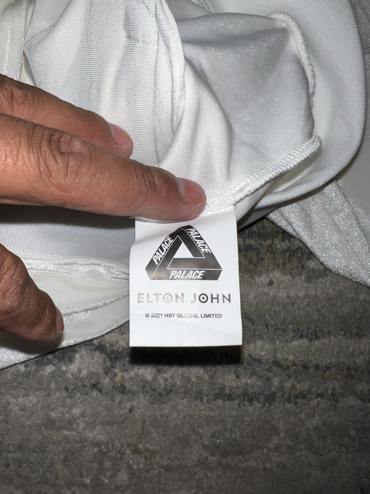 PALACE SKATEBOARDS  ELTON JOHN VELOUR TRACK TOP WHITE SIZE XL NWOT thumbnail 9
