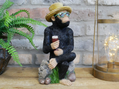Affe Ornament große Statue Figur Urlaub Hut Haus Bar Deko Geschenk Tier