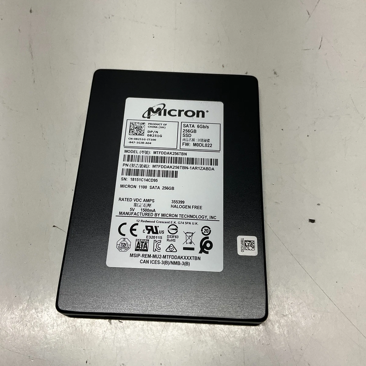 ②-WA23-Micron SATA 256GB 2.5インチ SSD 4点 ②-WA23-Micron SATA 256GB 2.5インチ SSD 4点 Micron 256GB SATA 2.5