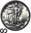 1943 Walking Liberty Half Dollar 50C Silver Coin Gem BU++, Lustrous Beauty!