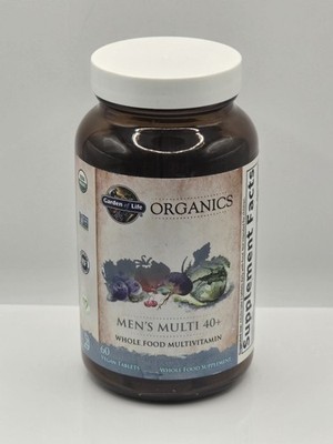 Garden of Life Organics Men's Multi 40+ Whole Food Multivitam 60 Tablets 08/2026