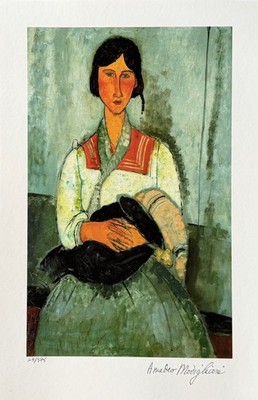Amedeo Modigliani GYPSY WOMAN WITH CHILD Signed Giclee 14