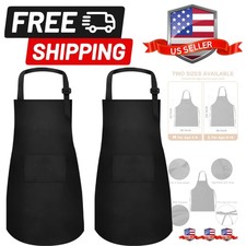 2Pcs Kids Aprons Children Artists Aprons with Pockets Adjustable Chef Aprons ...