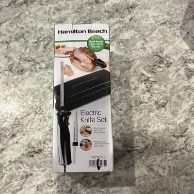 Hamilton Beach 74275ZFG Electric Knife Set w/ Storage Case, 2 Blades, 120W