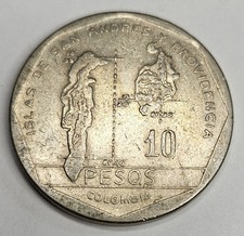 1982 Colombia 10 Ten Pesos - Circulated Colombian Copper Nickel Zinc World Coin