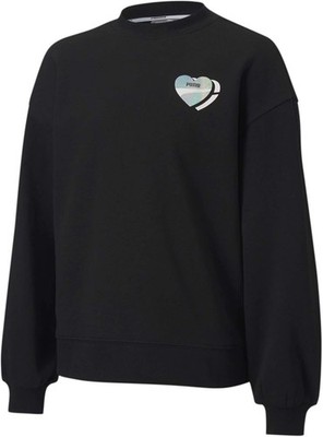 Puma Girls Pullover Sports Top Alpha Crew Sweatshirt, Black, 3-4 Years