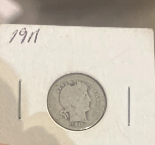 1911 10C Barber Silver  Dime