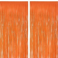 Lametta VorhäNge Orange Metallic Tinsel Fransen Party Deko Hintergrund 2 StüCk