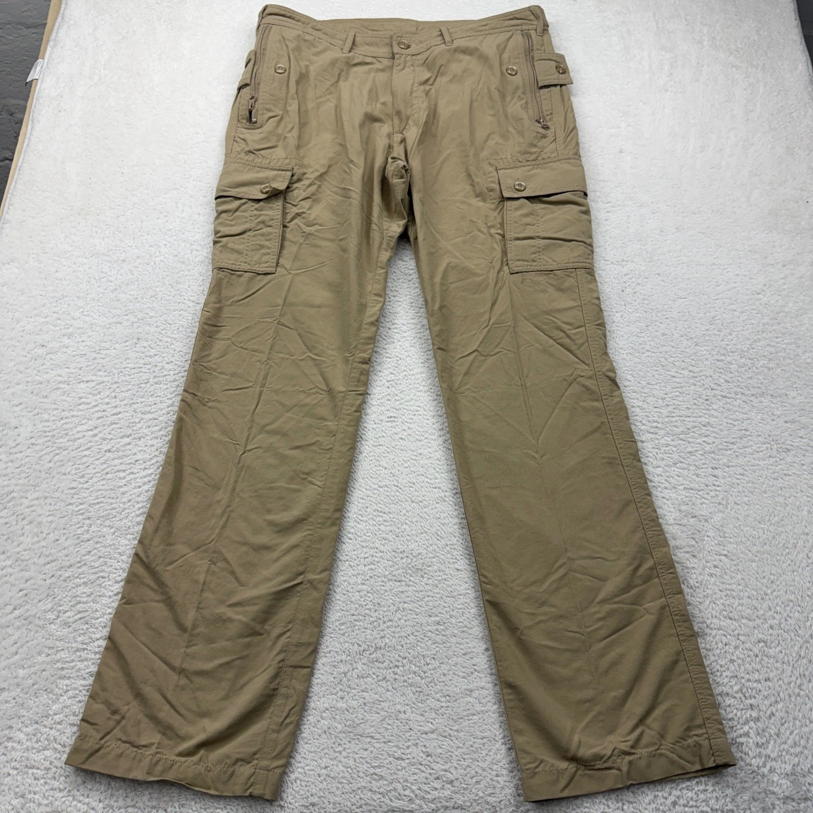Clothing Arts P^cubed Pick-Pocket Proof Cargo Pant Mens 34x32 Khaki Nylon Hiking