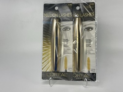 L'Oreal Paris Voluminous Million Lashes Waterproof Mascara Blackest Black, 2 PCK